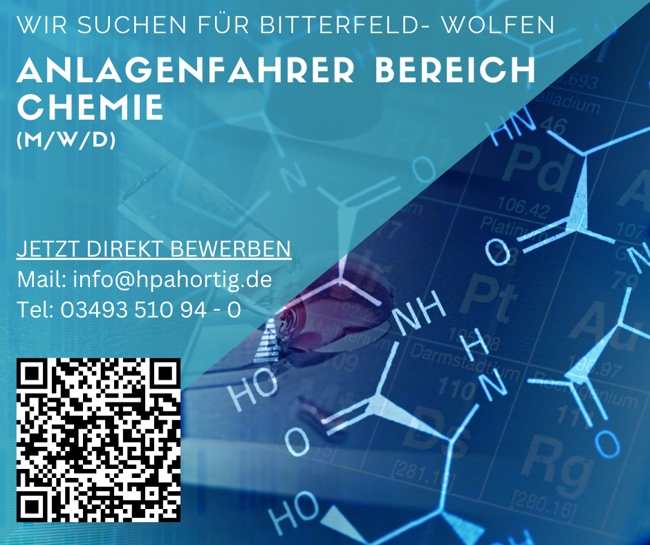 Anlagenfahrer (m/w/d) für Bitterfeld-Wolfen gesucht-Bereich Chemie- 