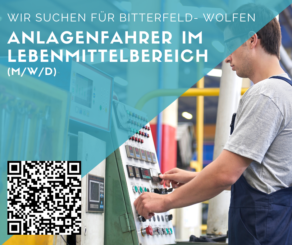 Anlagenfahrer (m/w/d) im Lebenmittelbereich gesucht- Bitterfeld- Wolfen- 