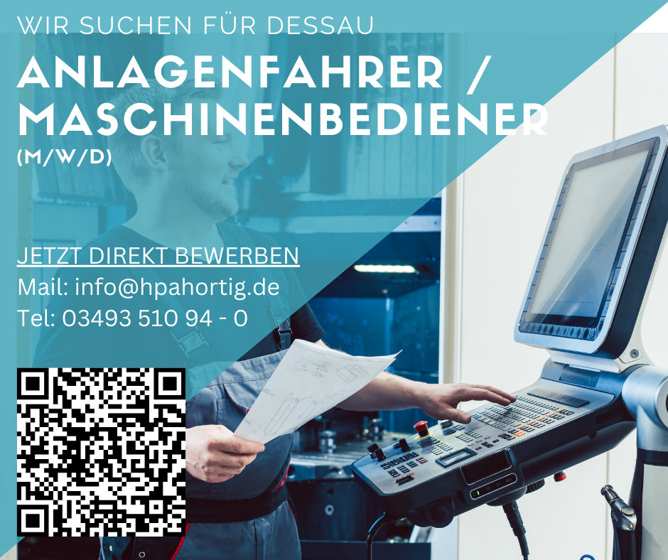 Anlagenfahrer / Produktionsmitarbeiter (m/w/d) für Dessau gesucht - 2-Schichtsystem - ab 16,00 € 