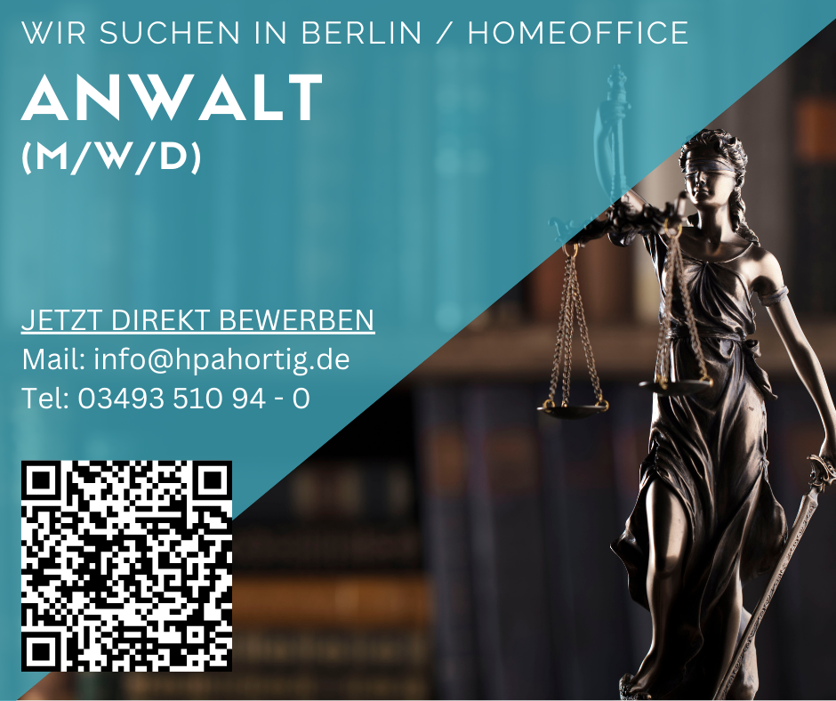 Anwalt (m/w/d) für Arbeitsrecht in Berlin gesucht - Homeoffice möglich-