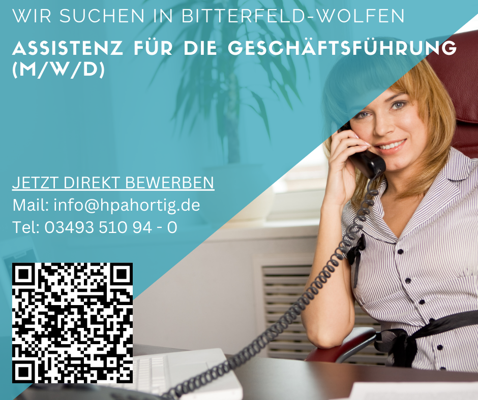 Assistenz für die Geschäftsführung  (m/w/d) in Bitterfeld- Wolfen gesucht - ab 3.200 €
