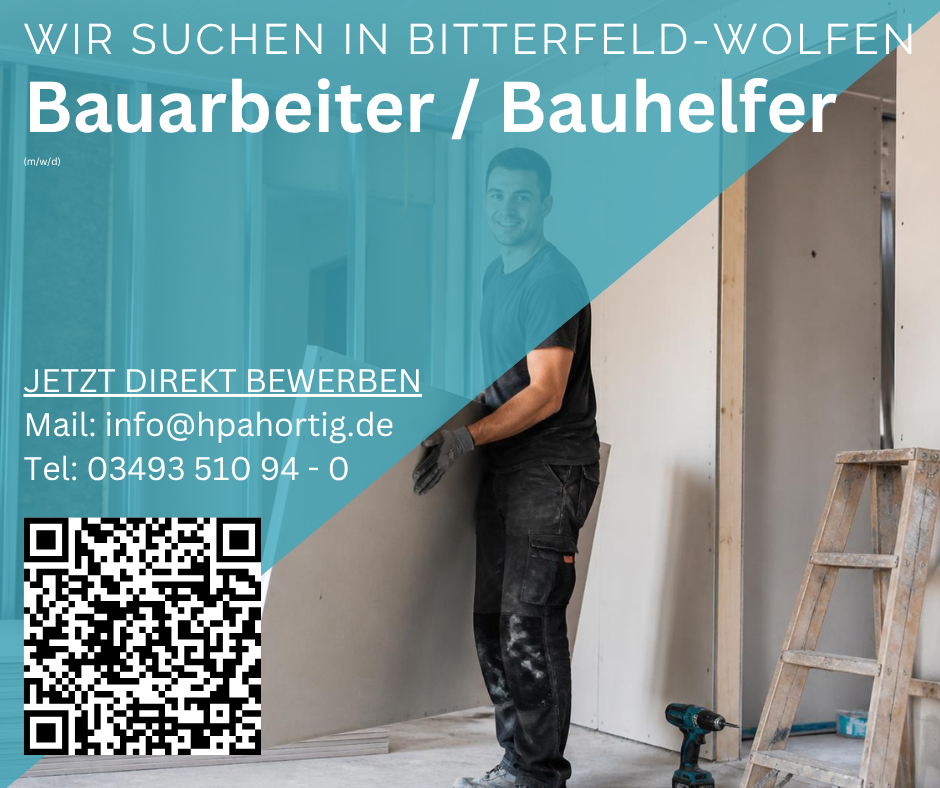Bauarbeiter / Bauhelfer (m/w/d) für Bitterfeld-Wolfen gesucht