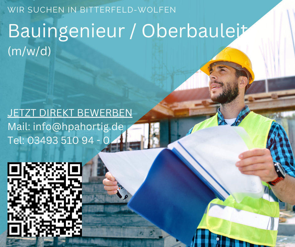 Bauingenieur / Oberbauleiter / Bauleiter (m/w/d) im Hochbau - Bitterfeld-Wolfen