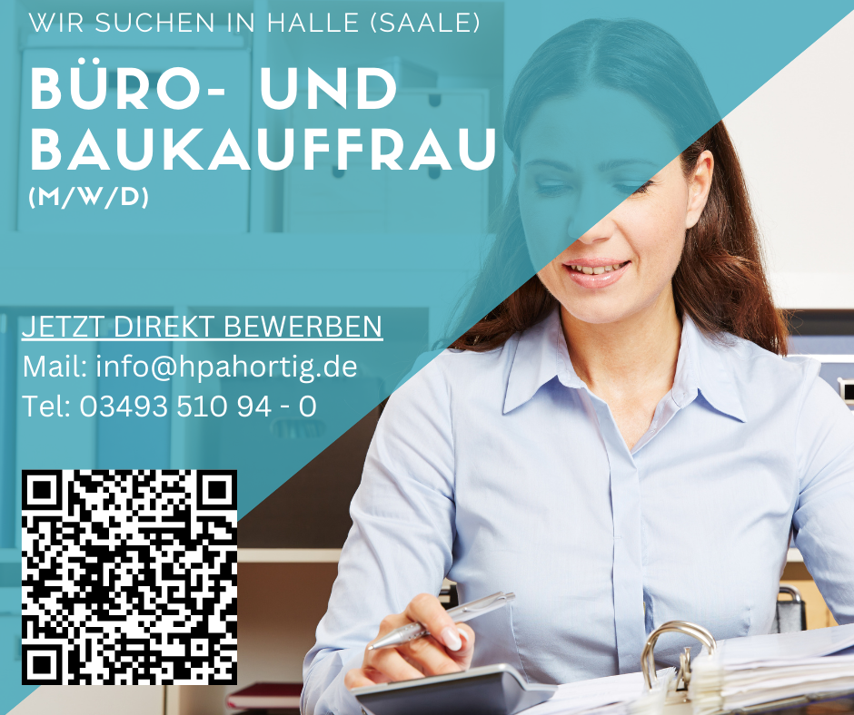 Bürokauffrau / Baukauffrau (m/w/d) in Halle gesucht - TZ 30 Std. 
