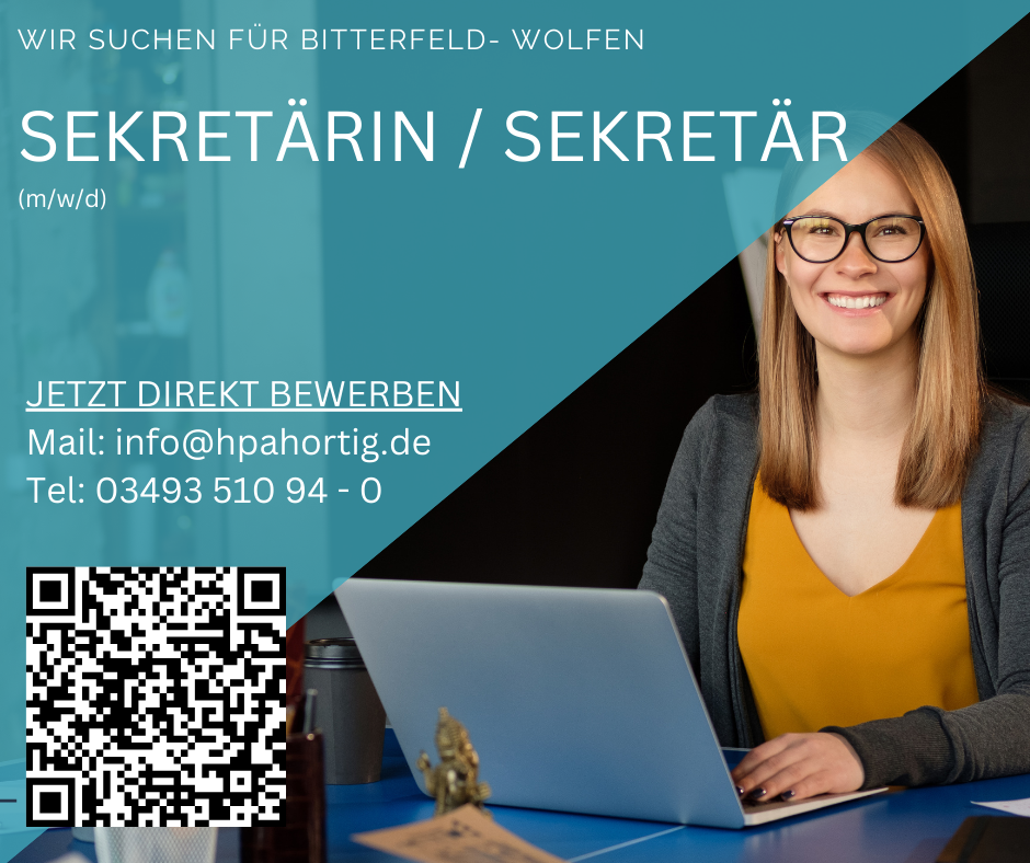 Sekretärin/ Sekretär (m/w/d) für Bitterfeld- Wolfen gesucht 