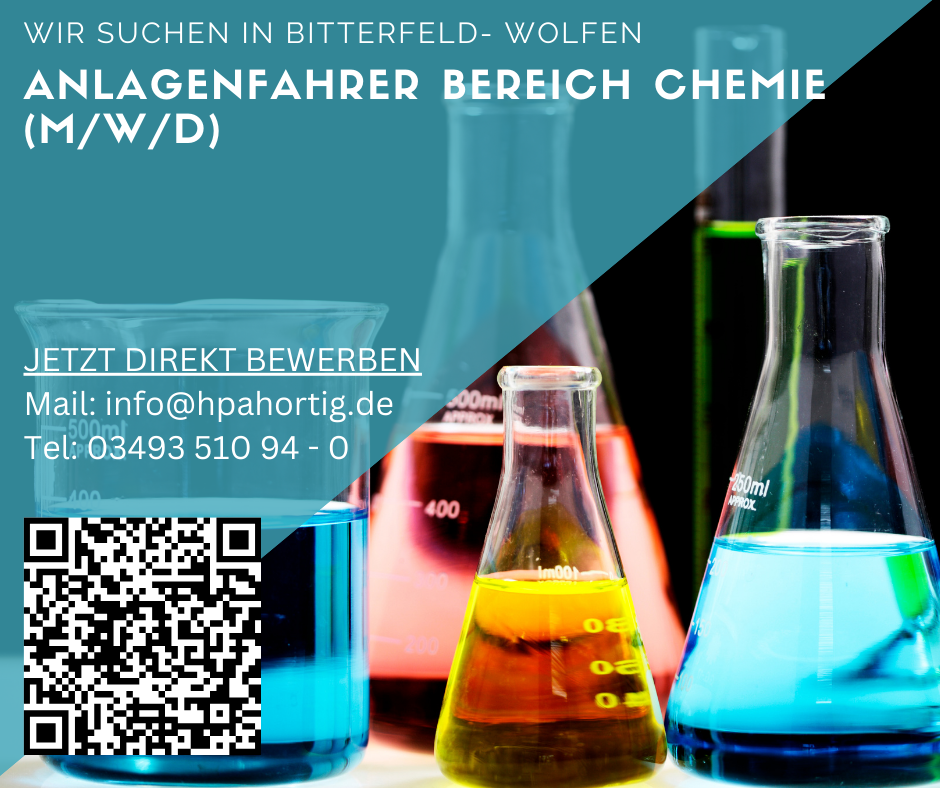 Anlagenfahrer (m/w/d) im Bereich Chemie in Bitterfeld- Wolfen gesucht - ab 17 €