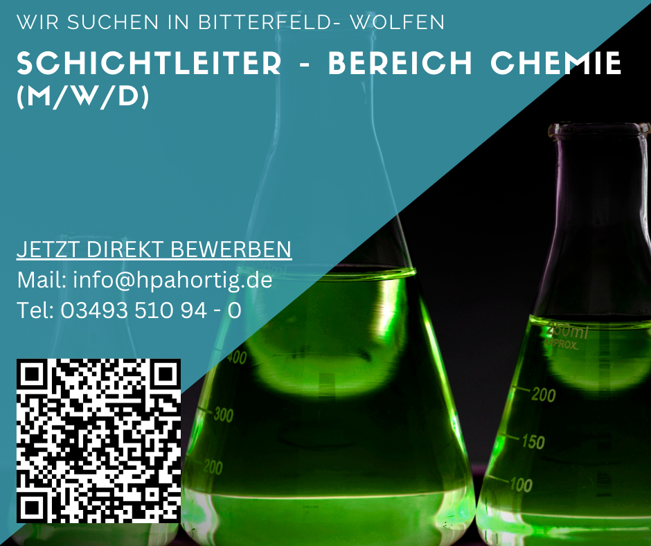 Schichtleiter (m/w/d) für den Bereich Chemie in Bitterfeld- Wolfen gesucht 