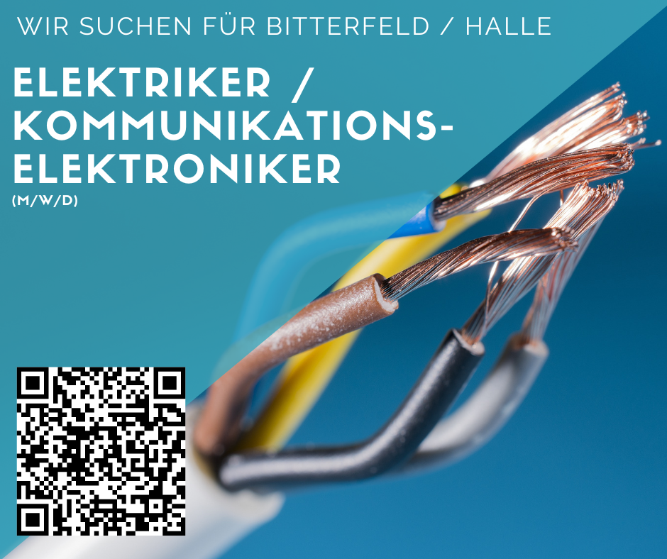 Elektriker / Kommunikationselektriker (m/w/d) für Bitterfeld und Halle gesucht - ab 17 €