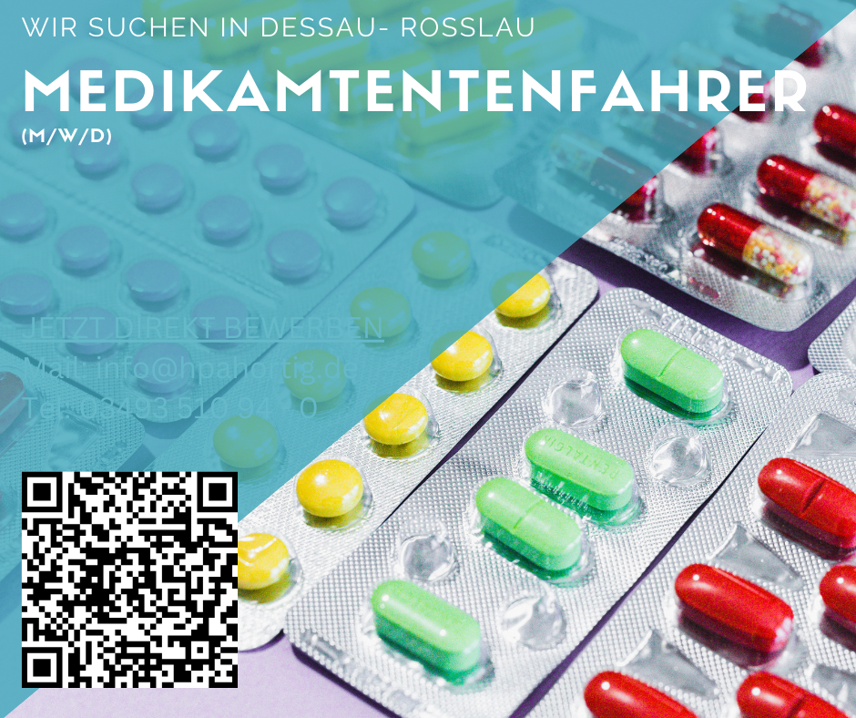 Medikamentenfahrer (m/w/d) für Dessau- Roßlau gesucht 
