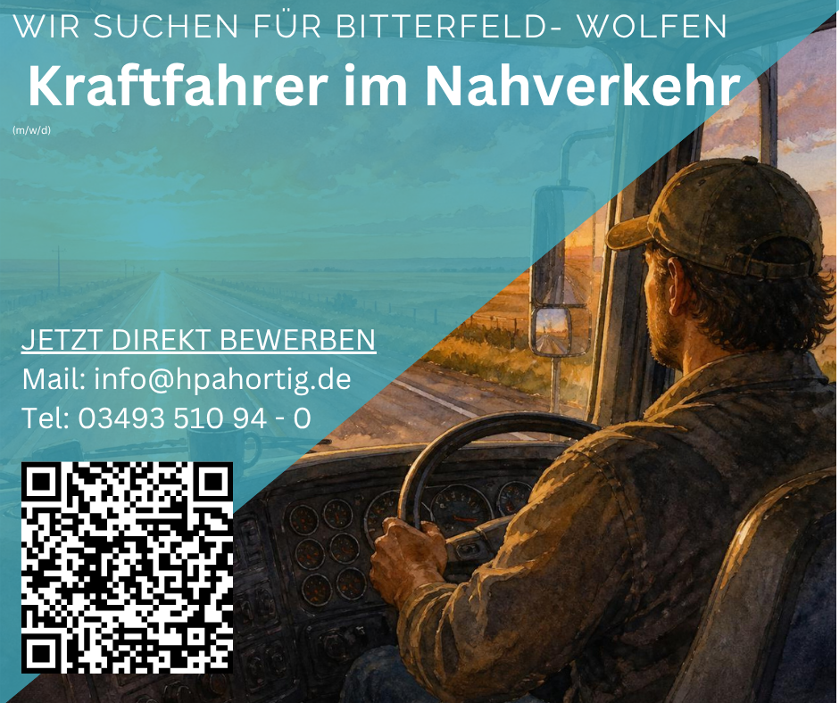 Kraftfahrer (m/w/d) für den Nahverkehr in Bitterfeld-Wolfen gesucht