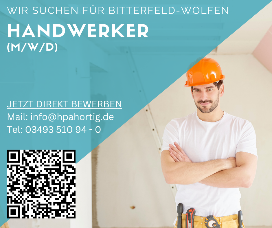 Handwerker (m/w/d) für Bitterfeld- Wolfen gesucht 