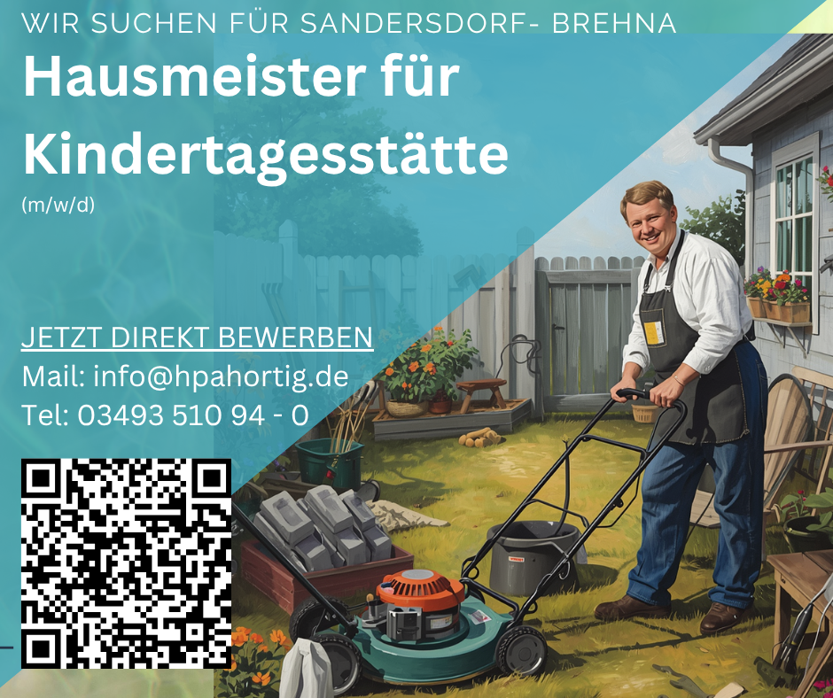 Hausmeister (m/w/d) für Sanderdorf- Brehna gesucht im Kindergarten