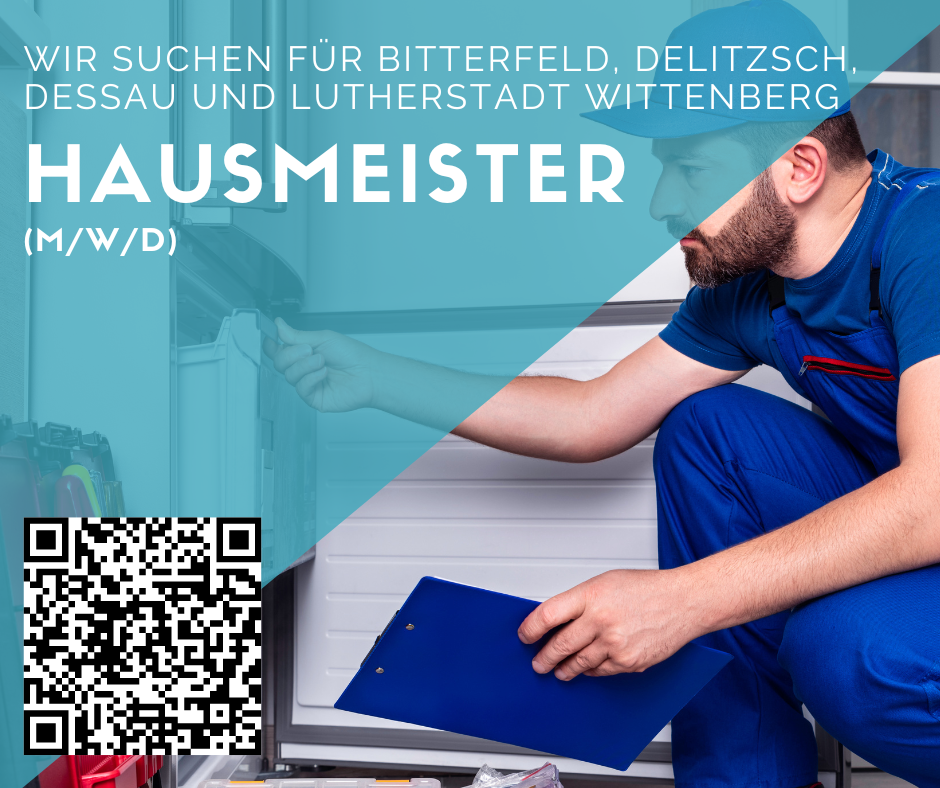 Hausmeister (m/w/d) für Bitterfeld- Wolfen, Delitzsch, Dessau und Lutherstadt Wittenberg gesucht 