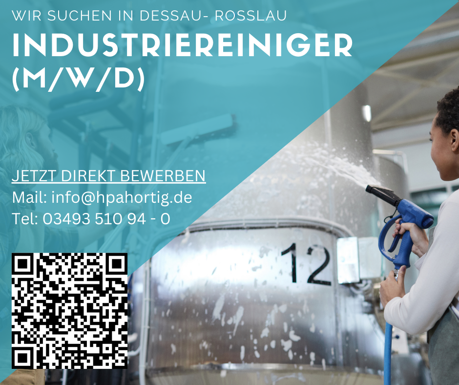 Industriereiniger (m/w/d) für Dessau - Roßlau gesucht 