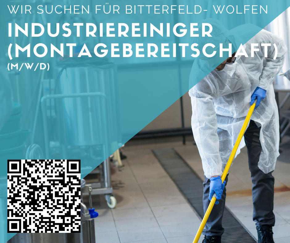 Industriereiniger (m/w/d) für Bitterfeld- Wolfen gesucht + Montage 