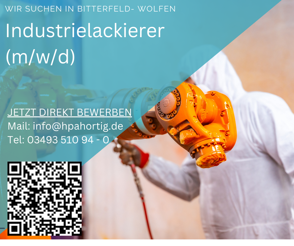 Industrielackierer (m/w/d) für Bitterfeld-Wolfen gesucht - ab 17 € 