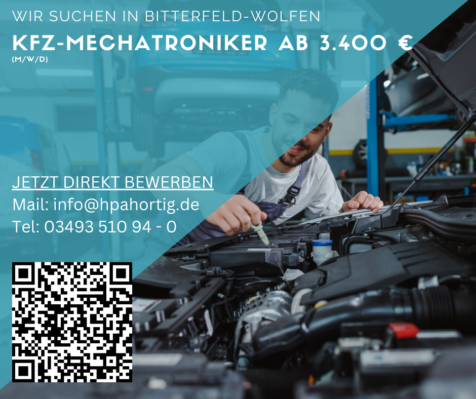 KFZ- Mechatroniker (m/w/d) für Bitterfeld gesucht - ab 3.400 €