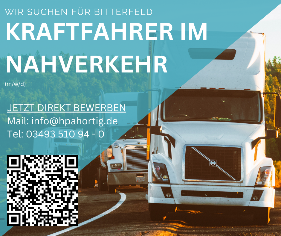 Kraftfahrer (m/w/d) im Nahverkehr gesucht- Raum Bitterfeld- Wolfen 