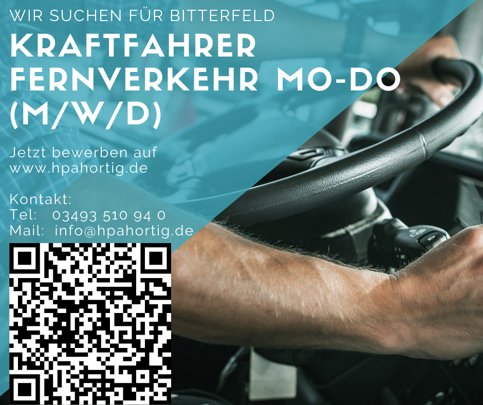 Kraftfahrer (m/w/d) - Fernverkehr - Mo-Do