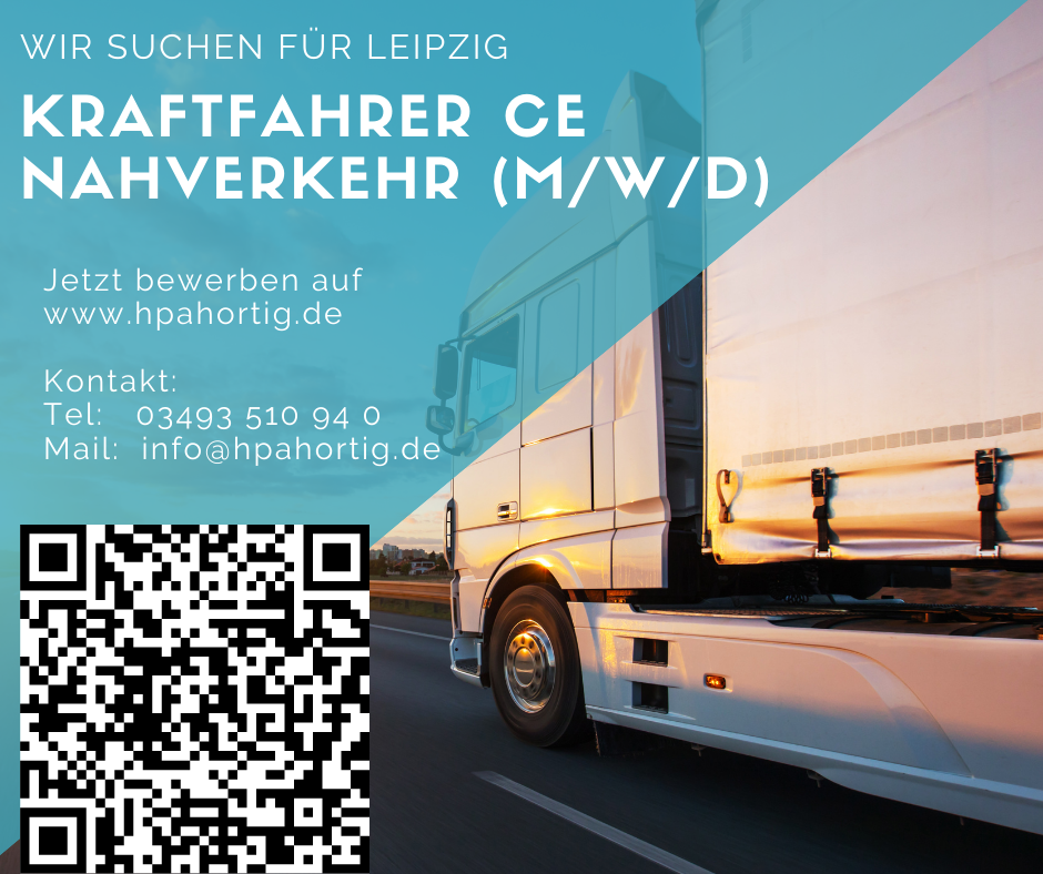 Kraftfahrer CE (m/w/d) - Nahverkehr Leipzig - ab 2.300,00 € Brutto