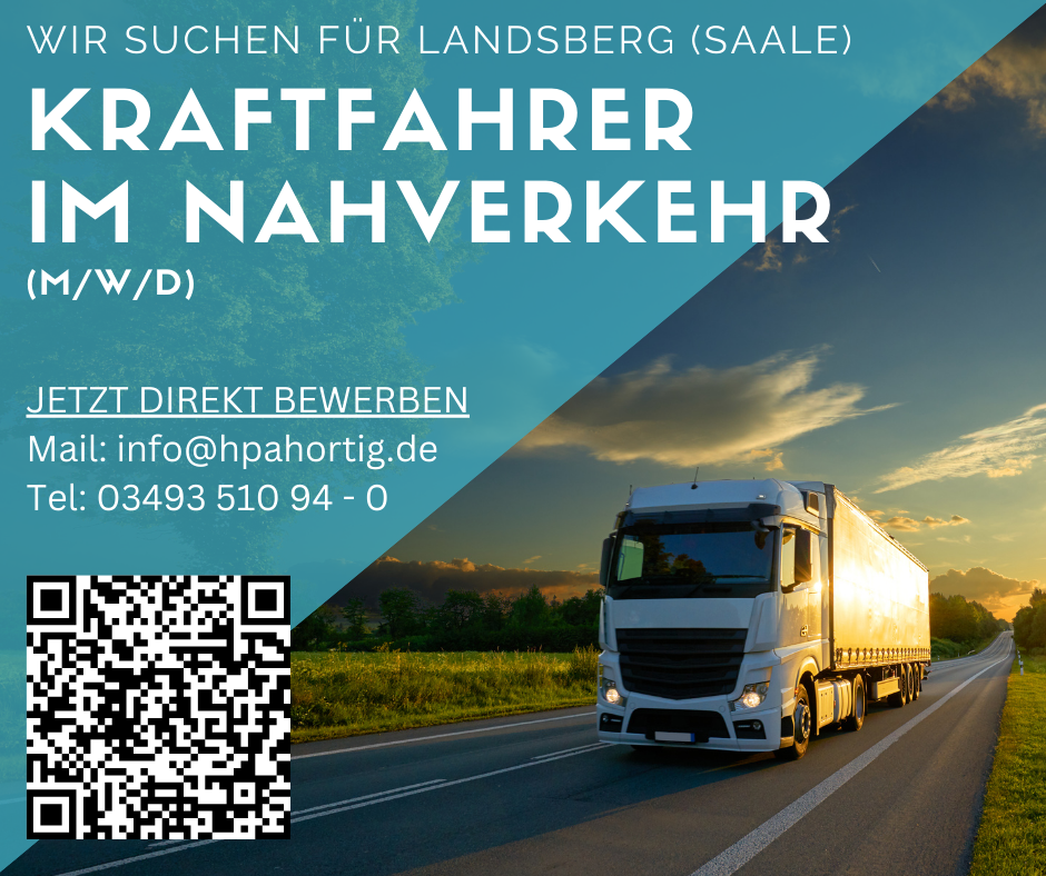 Kraftfahrer (m/w/d) im Nahverkehr gesucht in Landsberg (Saale)