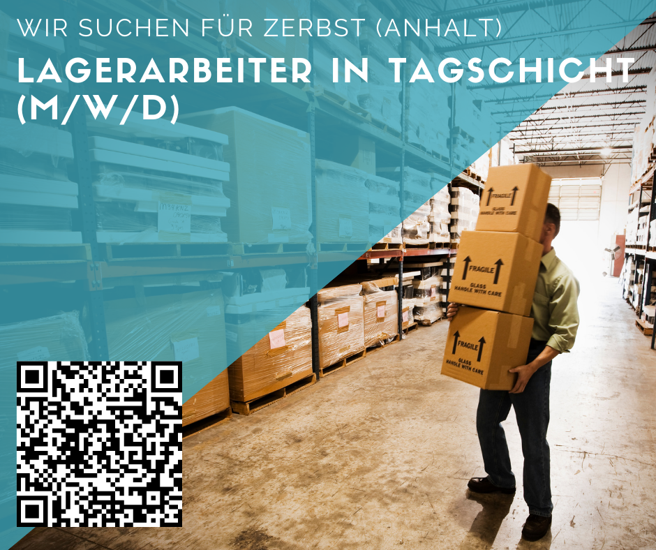 Lagerarbeiter (m/w/d) für Zerbst (Anhalt) gesucht in Tagschicht  
