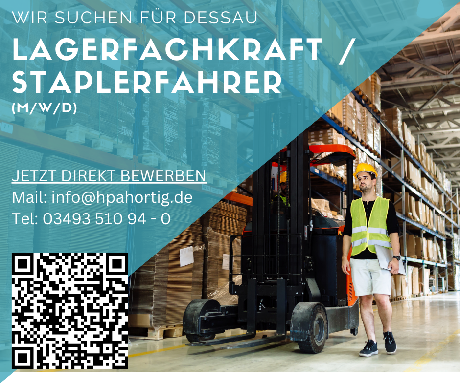Fachlagerist / Staplerfahrer (m/w/d) für Dessau gesucht - 2-Schichtsystem - ab 16 €
