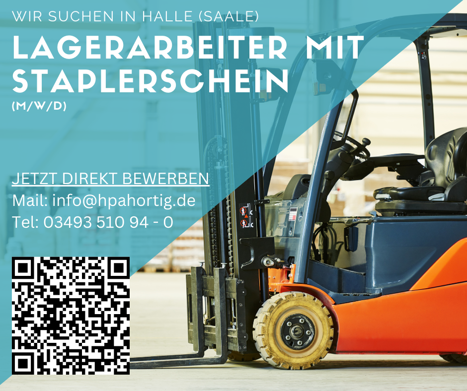 Lagerarbeiter (m/w/d) mit Gabelstaplerschein in Halle (Saale) gesucht 
