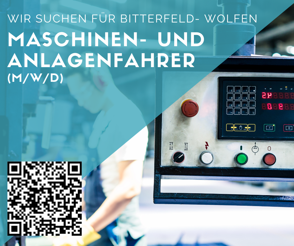 Maschinen- und Anlagenfahrer (m/w/d) für Bitterfeld- Wolfen gesucht 