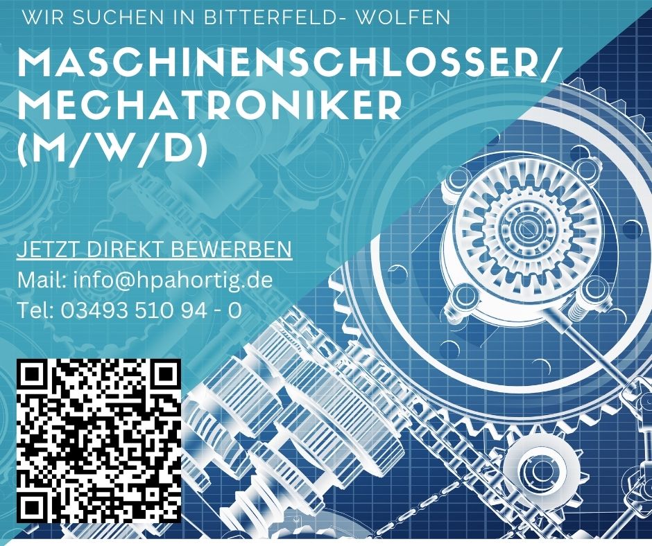 Maschinenschlosser / Mechatroniker (m/w/d) für Bitterfeld- Wolfen gesucht - Reisebereitschaft- 
