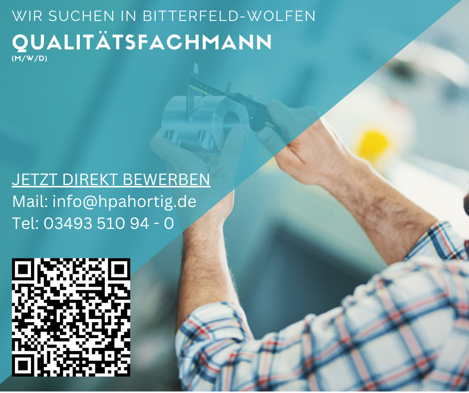 Qualitätsfachmann (m/w/d) für Bitterfeld-Wolfen gesucht - Tagschicht