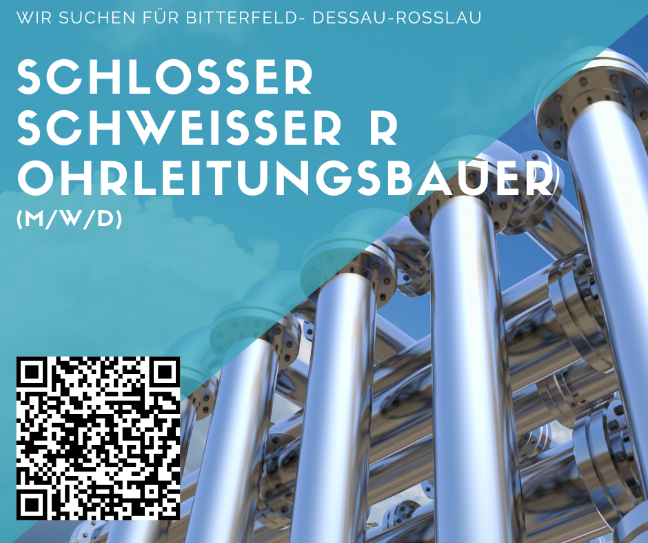 Schlosser / Schweißer / Vorrichter (m/w/d) - Rohrleitungsbau Dessau - 16 - 22 €/h
