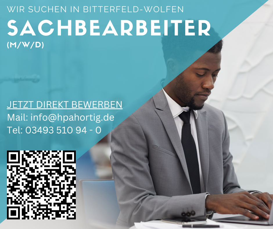 Sachbearbeiter (m/w/d) für Bitterfeld- Wolfen gesucht- Tagschicht 