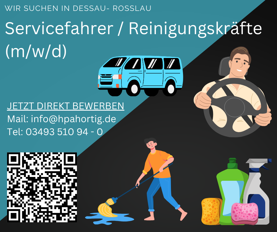 Servicefahrer / Reinigungskräfte (m/w/d) in Dessau- Roßlau  gesucht