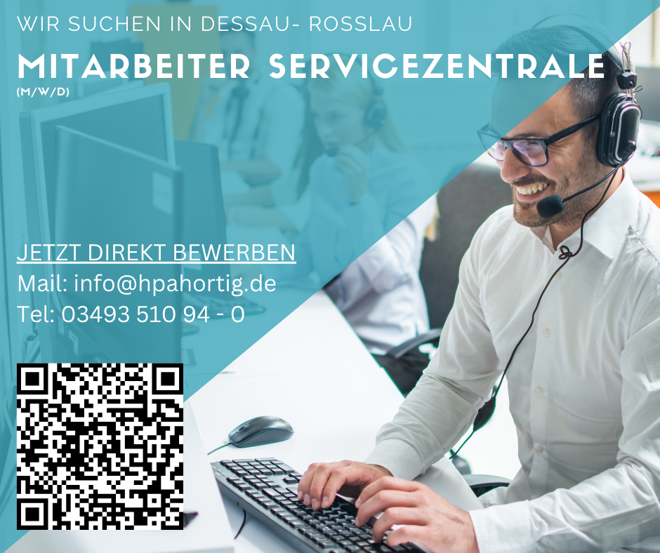  Mitarbeiter Servicezentrale (m/w/d) in Dessau gesucht 
