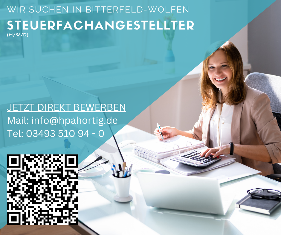 Steuerfachangestellter / Bilanzbuchhalter (m/w/d) für Bitterfeld-Wolfen gesucht - VZ / TZ - ab 3.000 €