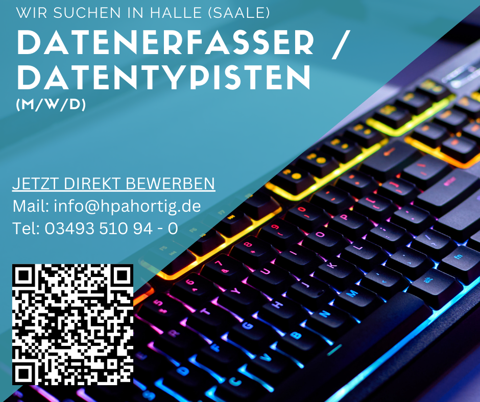 Datenerfasser/ Datentypisten  (m/w/d) für Halle (Saale) gesucht 
