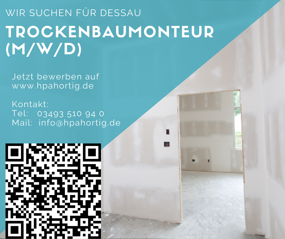 Trockenbaumonteur (m/w/d) für Dessau gesucht - keine Montage - ab 17,00 €
