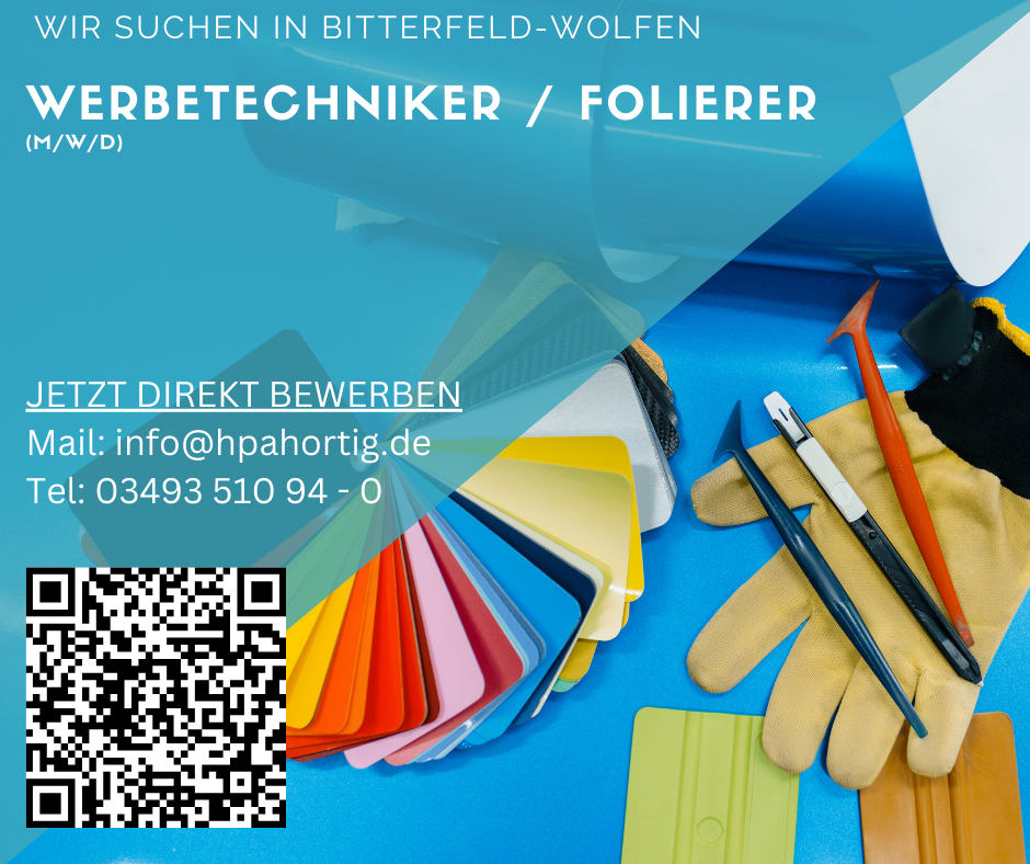 Werbetechniker / Folierer (m/w/d) für Bitterfeld-Wolfen gesucht - ab 3.000 €