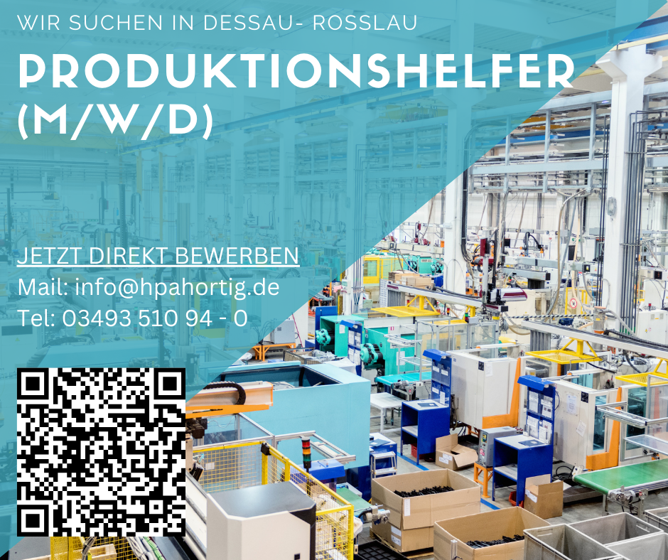 Produktionshelfer (m/w/d) in Dessau- Roßlau gesucht 