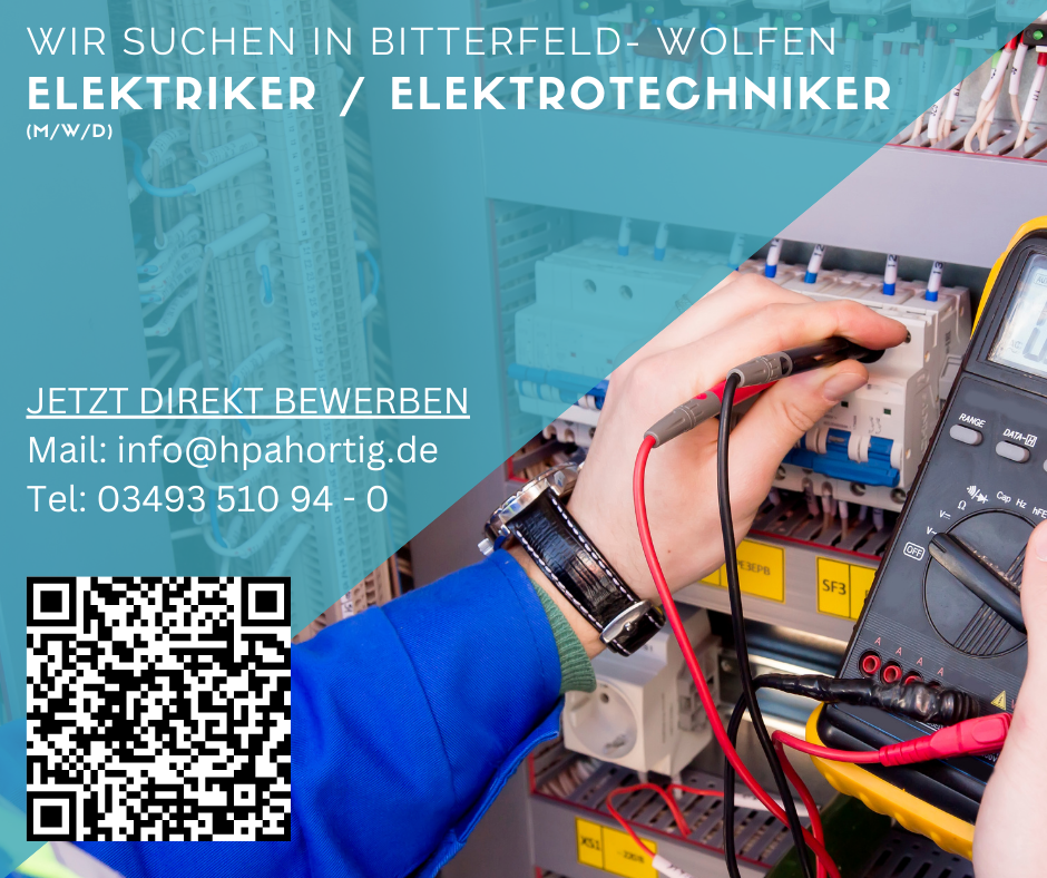 Elektriker / Elektrotechniker (m/w/d) in Bitterfeld- Wolfen gesucht 
