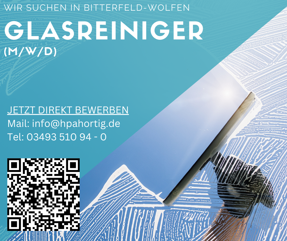 Glasreiniger (m/w/D) in Bitterfeld- Wolfen gesucht 