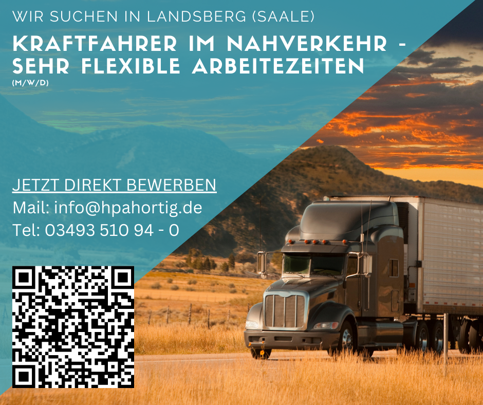 Kraftfahrer (m/w/d) im Nahverkehr gesucht- sehr flexible Arbeitszeiten- Landsberg (Saale)