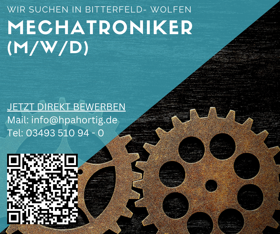 Mechatroniker (m/w/d) in Bitterfeld- Wolfen gesucht