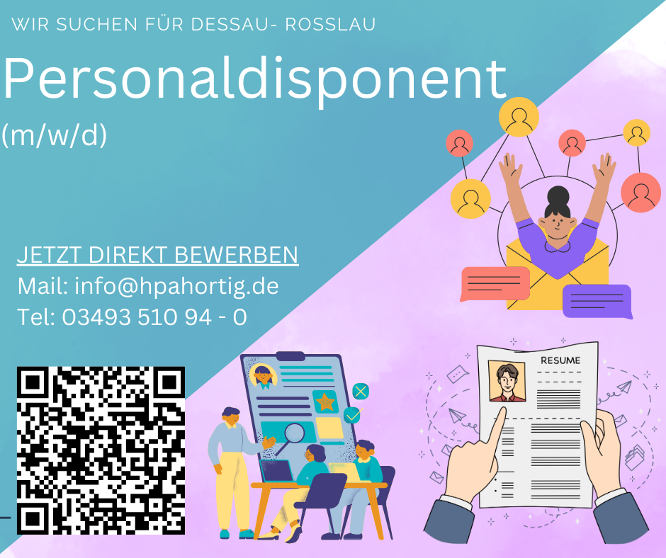 Personaldisponent (m/w/d) für Dessau - Roßlau gesucht