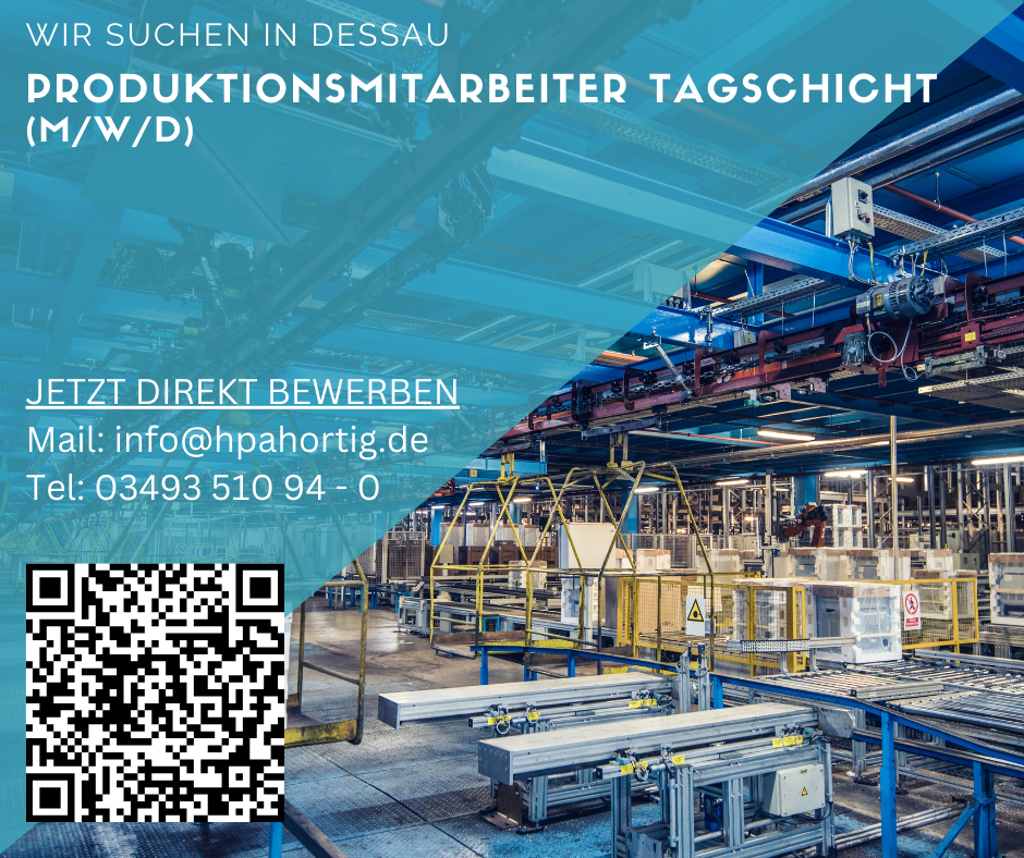 Produktionsmitarbeiter (m/w/d) für Dessau in Tagschicht gesucht 
