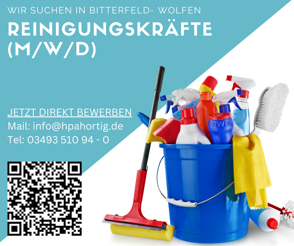 Reinigungskräfte (m/w/d) für Bitterfeld- Wolfen gesucht in Voll- oder Teilzeit- 