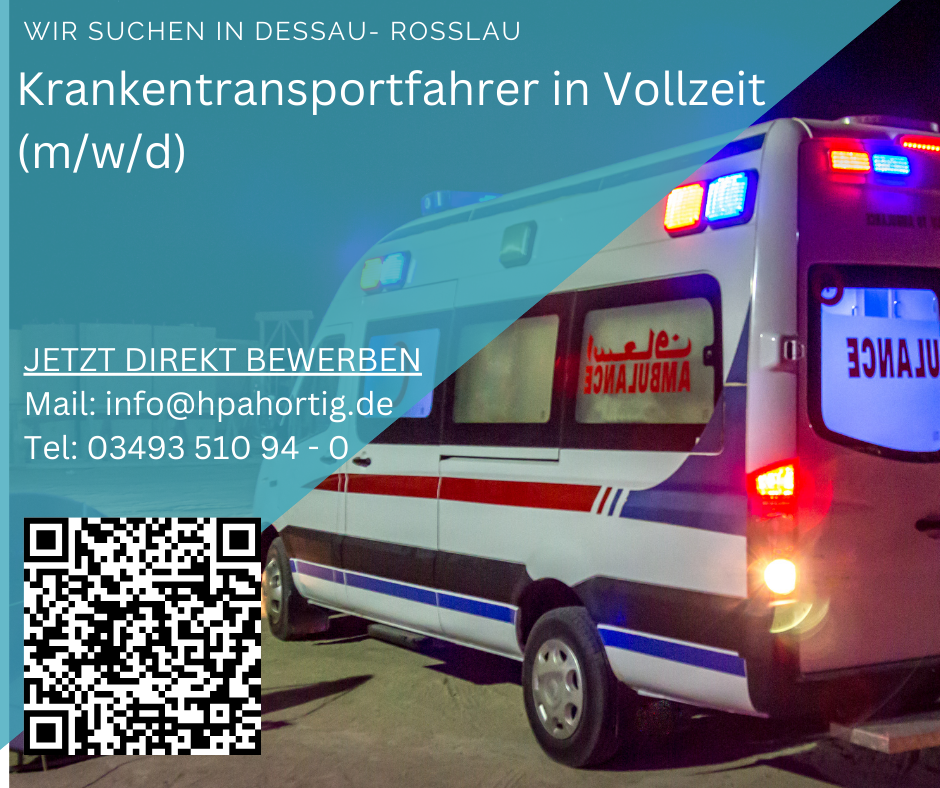 Krankentransportfahrer (m/w/d) für Dessau - Roßlau gesucht in Vollzeit 
