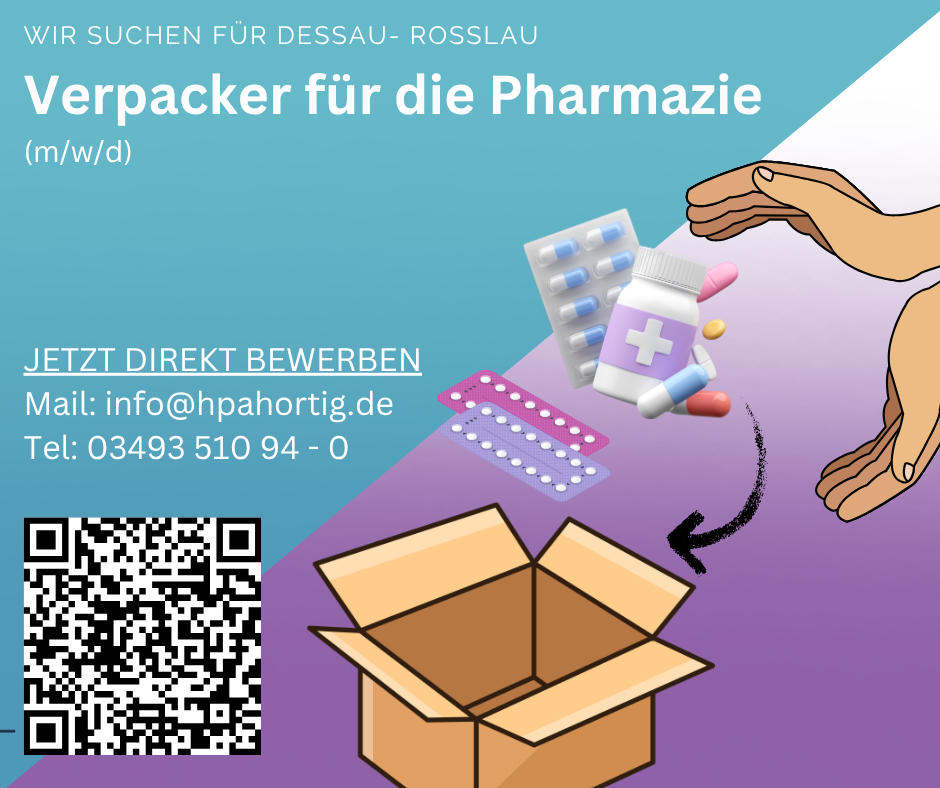 Verpacker (m/w/d) für Medikamente und Arzneimittel in Dessau- Roßlau 